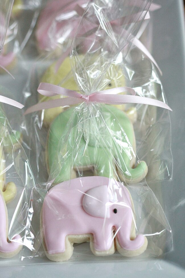 Onesie and Elephant Baby Shower Cookie Tutorial Sweetopia