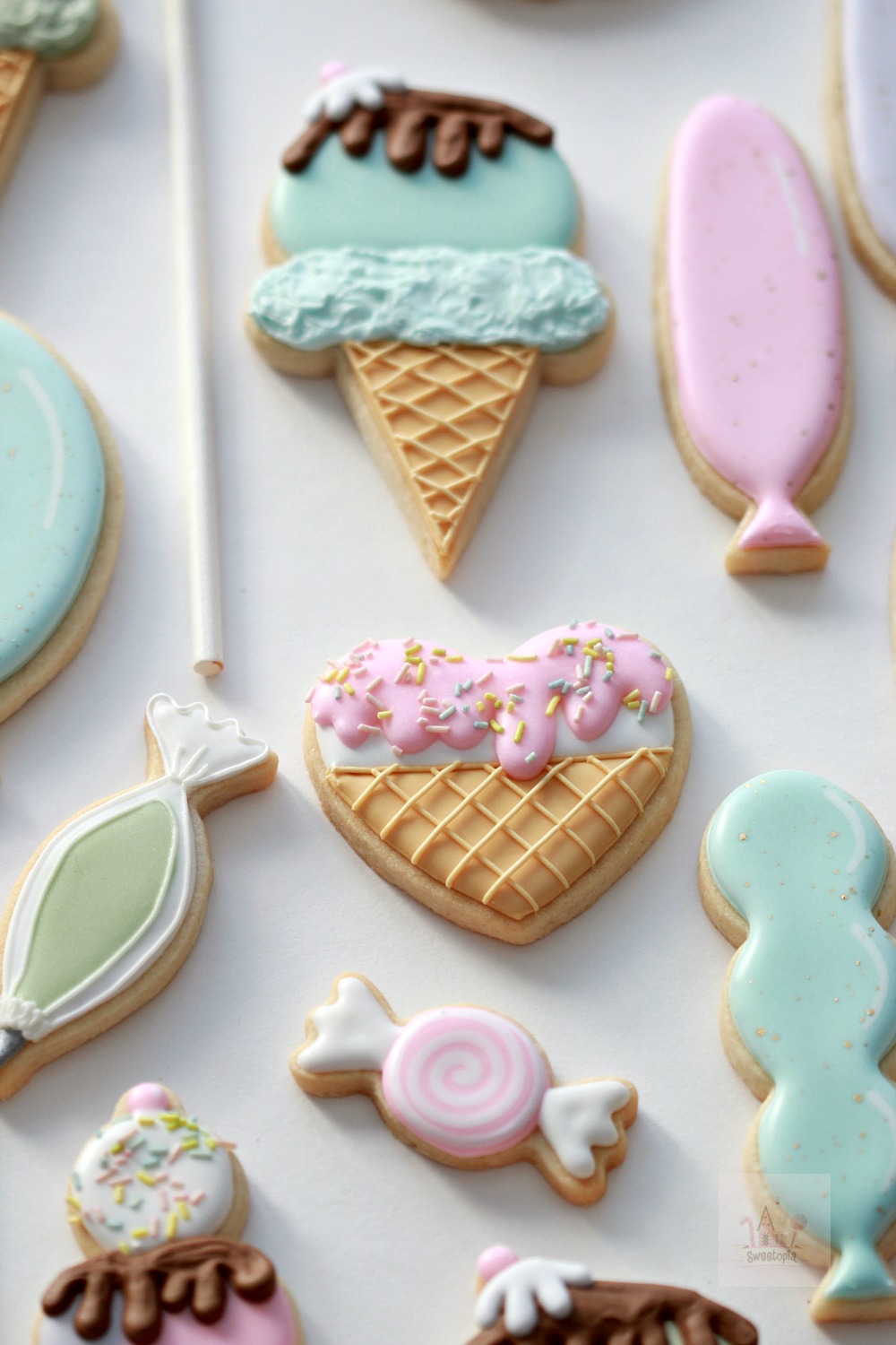 Ice Cream Birthday Party Decorated Cookies and Confetti Sugar Cookie Recipe