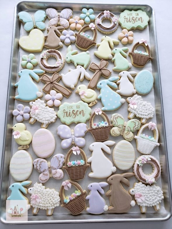 Easter Sugar Cookies Decorated with Royal Icing