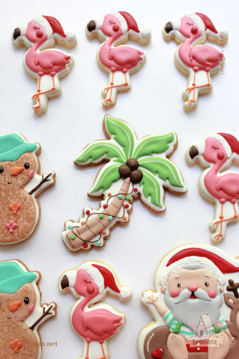 (Video) Decorating Tropical Summer Christmas Cookies | Sweetopia